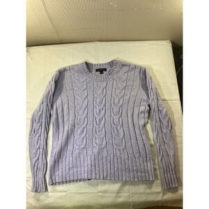 Banana Republic Cable Knit Sweater Women's Size L Long Sleeve Lavender